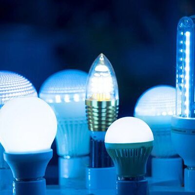 Some Led Lamps Blue Light Science Technology Background